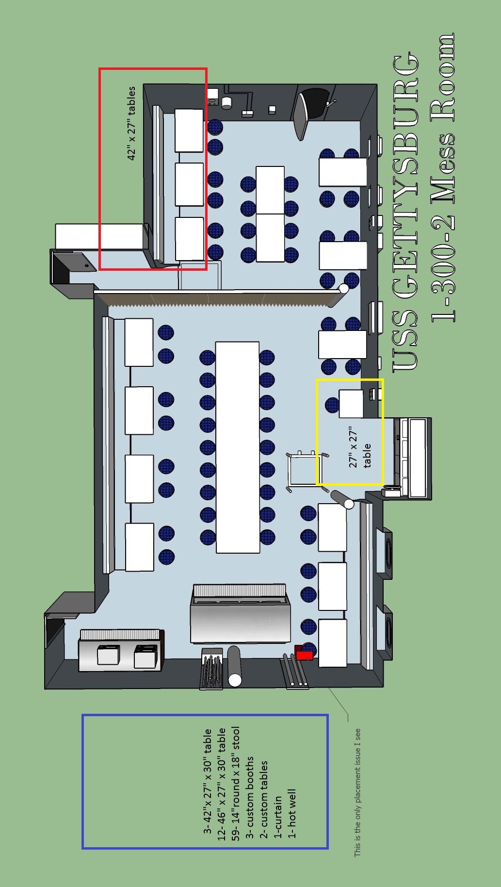 USS Gettysburg Mess Deck Design